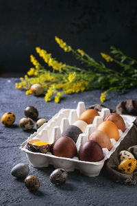 Close-up of fruits in bowl on table