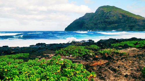 Scenic view of sea against sky