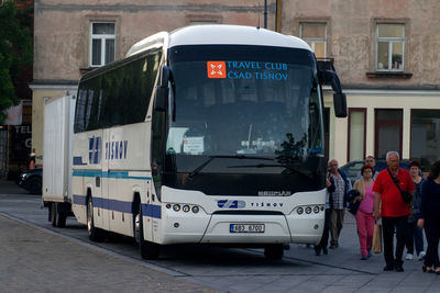 Information sign on bus
