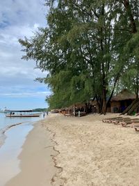 Scenic view of beach against sky