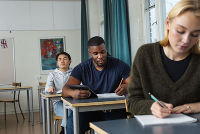 Students learning in classroom