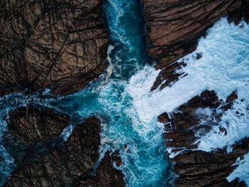 Close-up of frozen water