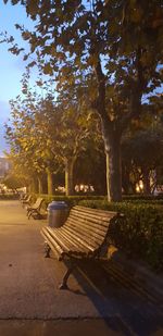 Empty bench in park