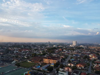 High angle view of cityscape