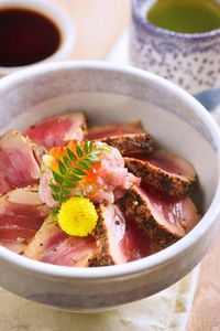 Close-up of soup in bowl