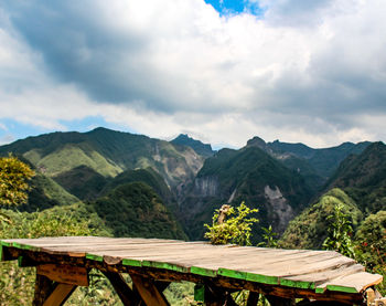 Scenic view of mountains against sky