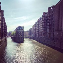 View of canal along buildings