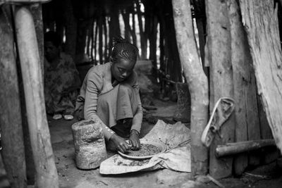 Woman doing preparation