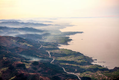 Aerial view of landscape against sky