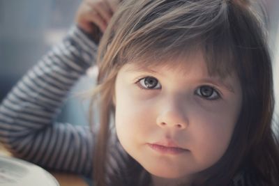 Close-up portrait of cute girl