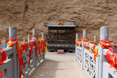 Row of temple against building