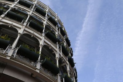 Low angle view of historic building against cloudy sky