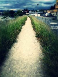 Road passing through field