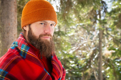 Portrait of man wearing hat