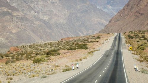 High angle view of vehicles on road