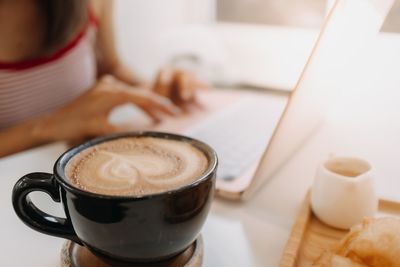 Close-up of coffee on table