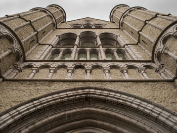 Low angle view of old building against sky