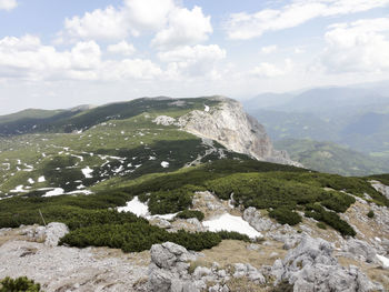 Scenic view of mountains against sky