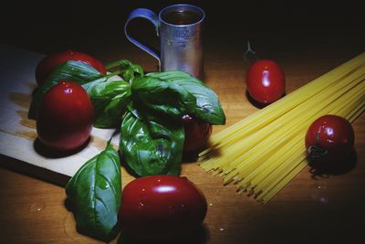 Close-up of vegetables on table