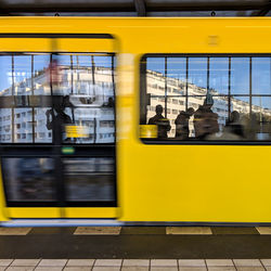 Train on railroad station platform