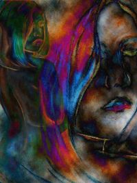 Digital composite image of graffiti on wall