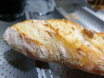 High angle view of bread on table