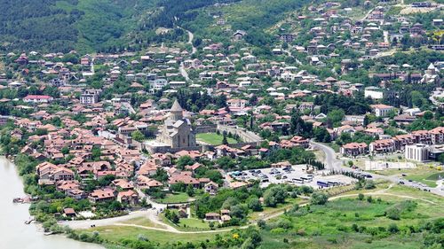 Cathedral view from a top in mtskheta