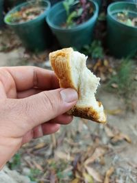 Lunch break at 2 o'clock in the afternoon after farming