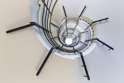 High angle view of spiral staircase