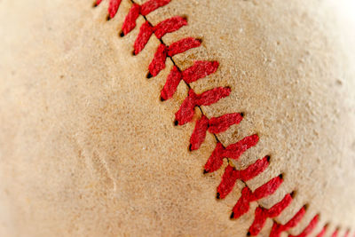 Extreme close-up of baseball