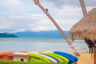 Scenic view of beach against sky