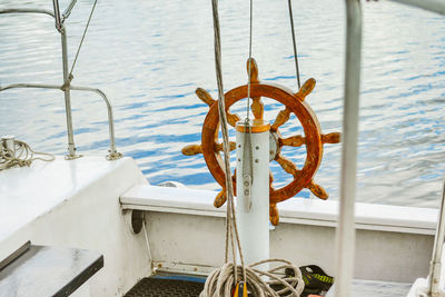 View of sailboat in sea