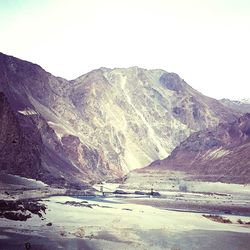 Scenic view of mountains against clear sky