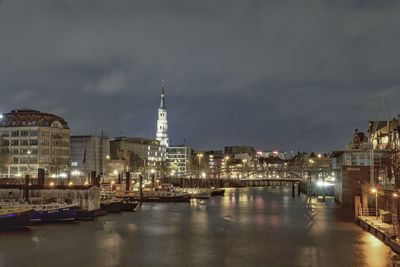 Illuminated city at night