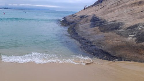 Scenic view of beach against sky