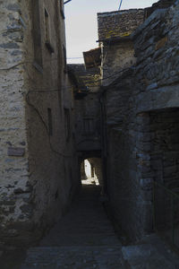 Narrow corridor of old building