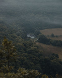 High angle view of trees on landscape