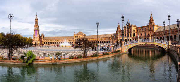 Bridge over river in city