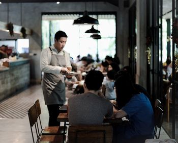 People sitting in restaurant