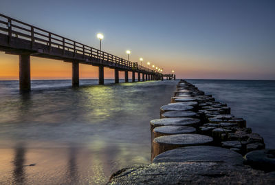 Scenic view of pier over sea