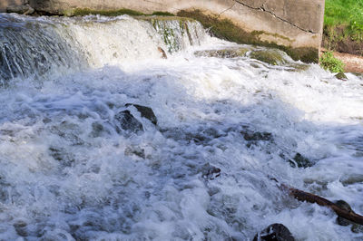 Water flowing through rocks