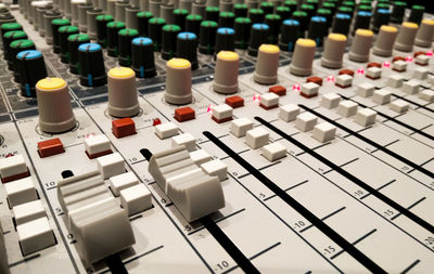 Close-up of sound mixer