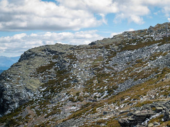 Scenic view of rocky mountains against sky