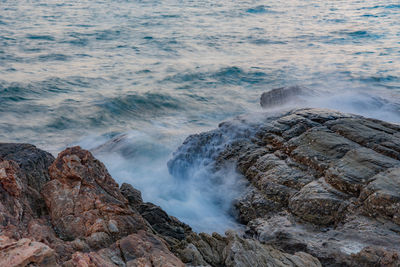 Scenic view of sea waves