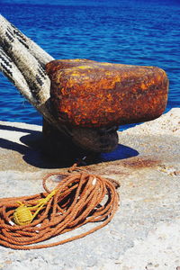 Close-up of rock on beach