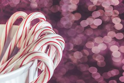 Close-up of candy canes