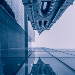 Low angle view of modern building against sky