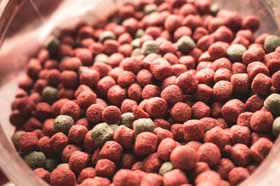 High angle view of strawberries in container