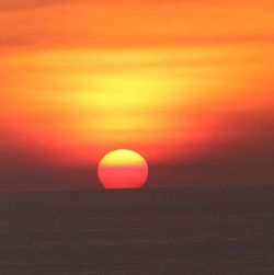 Scenic view of sunset over field