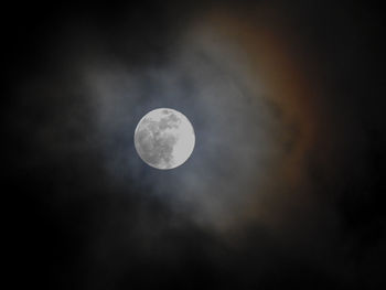 Low angle view of moon against sky